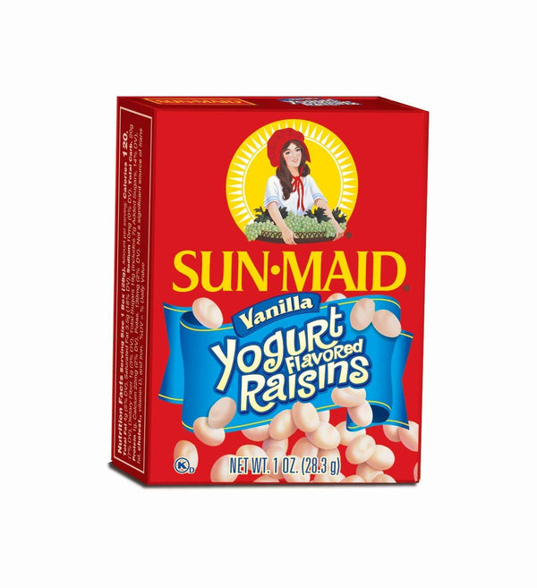Sun-Maid vanilla yogurt coated raisins (6 pack) 1 oz snack-size boxes for lunch and back to school