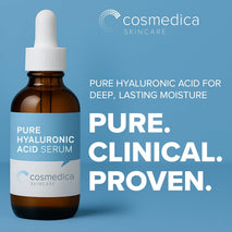 Hyaluronic acid serum for skin, 100% pure, anti-aging, intense hydration, non-greasy, paraben-free, 2oz