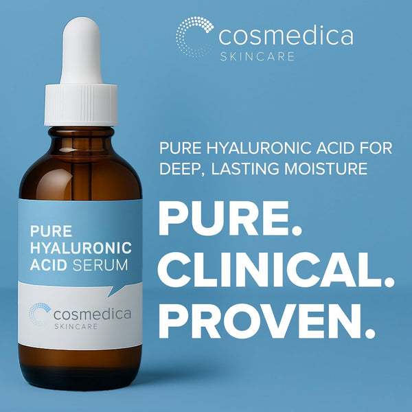Hyaluronic acid serum for skin, 100% pure, anti-aging, intense hydration, non-greasy, paraben-free, 2oz