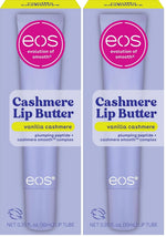 eos Vanilla Cashmere Lip Butter - 0.35 fl oz, shea butter, plumping peptides, softening lip moisturizer