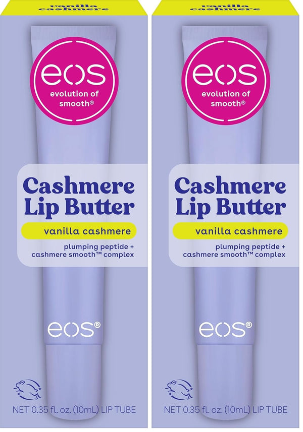 eos Vanilla Cashmere Lip Butter - 0.35 fl oz, shea butter, plumping peptides, softening lip moisturizer