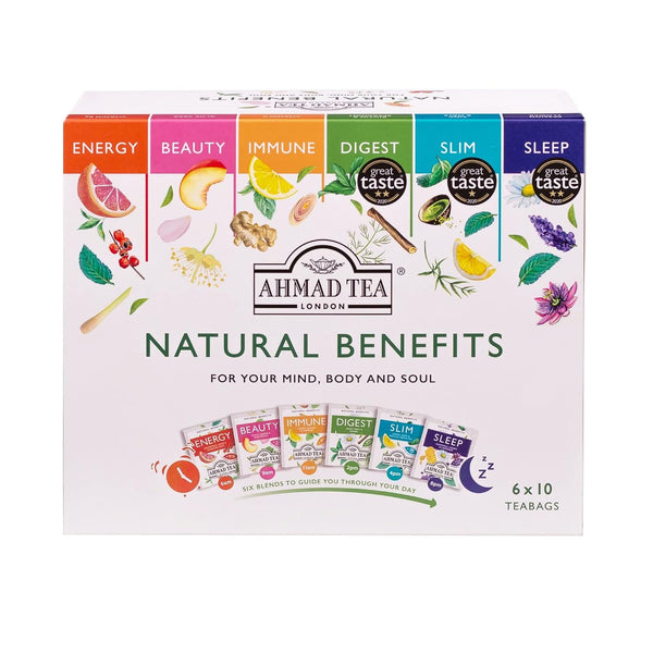 Ammad Tea Herbal Tea Gift Box, 60 Foil Teabags, Decaffeinated and Sugar-Free