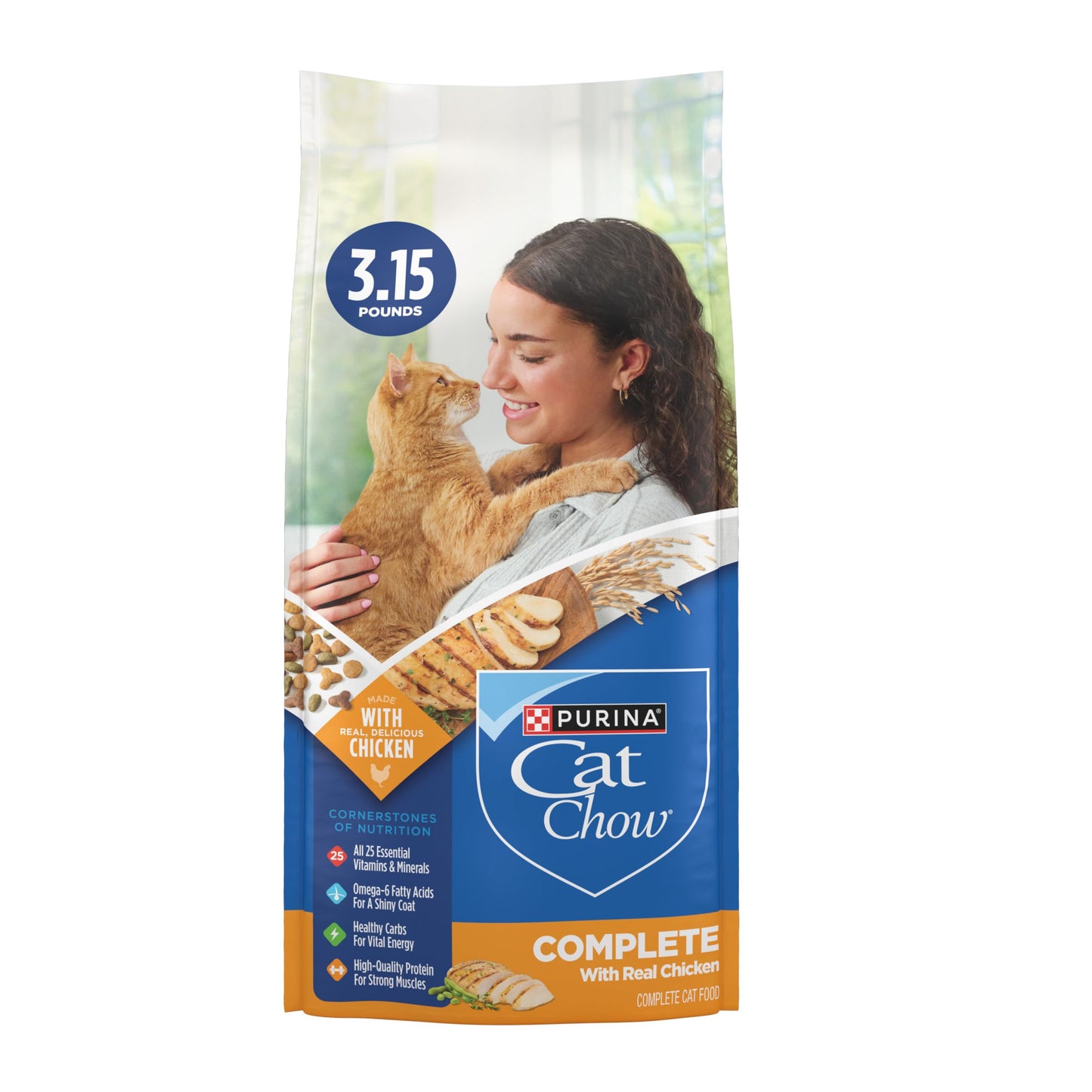 Purina Cat Chow Complete High Protein Dry Cat Food With Real Chicken - (Pack of 4) 3.15 lb. Bags