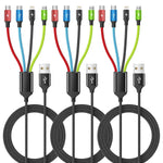 Cruise Essentials 2026 4 in 1 Multi Charging Cable [2Pack 5FT], Tangle Free USB C Car Charger Cable, Nylon Braided Charging Cords for Multiple Devices, Travel Essentials Car Accessories