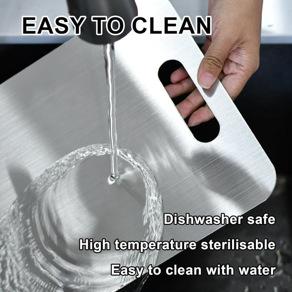 Stainless Steel Cutting Board Set for Kitchen, 3-Piece Double Sided Board