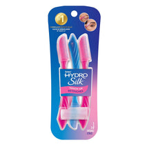 Schick Hydro Silk Touch-Up Dermaplaning tool for precision eyebrow shaping and peach fuzz removal, 3ct