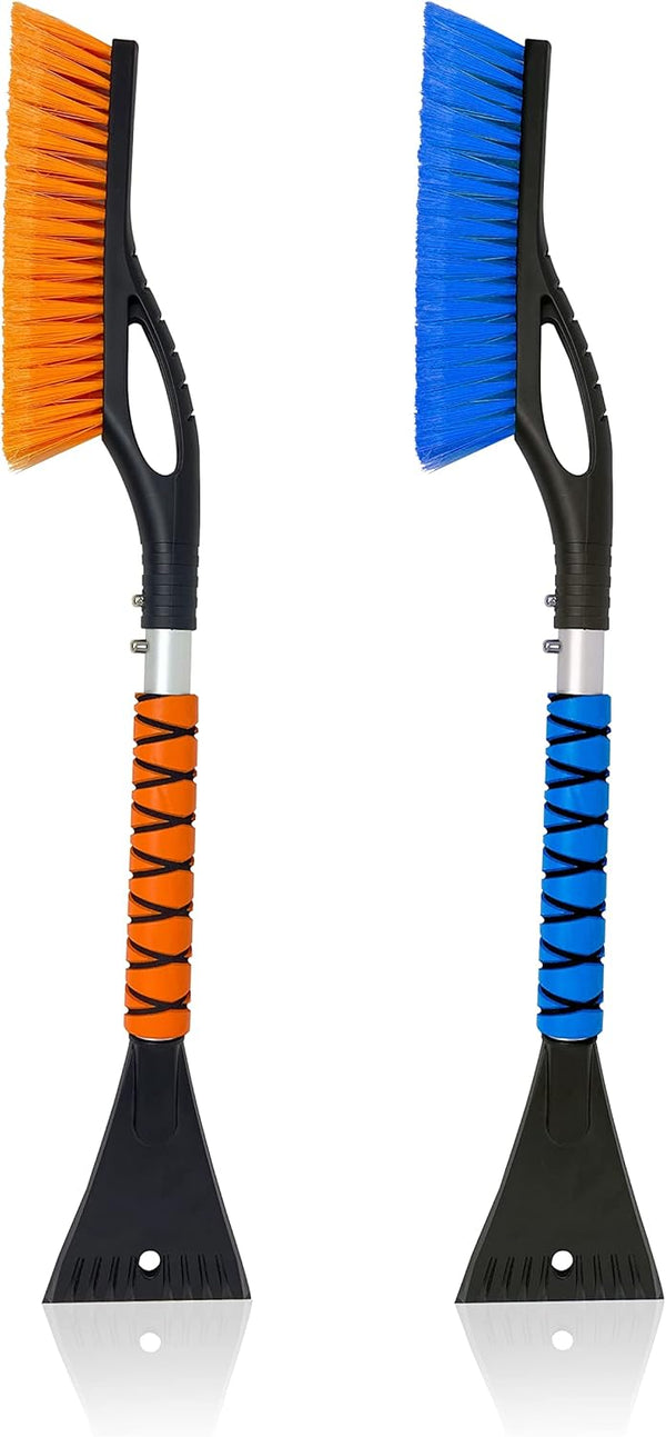 EcoNour 27 inch car snow brush and ice scraper 2 pack for windshield snow removal and ice scraping winter car accessories