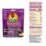 Sun-Maid California sun-dried whole pitted prunes, 4-pack, 7oz resealable bags, dried plums snack