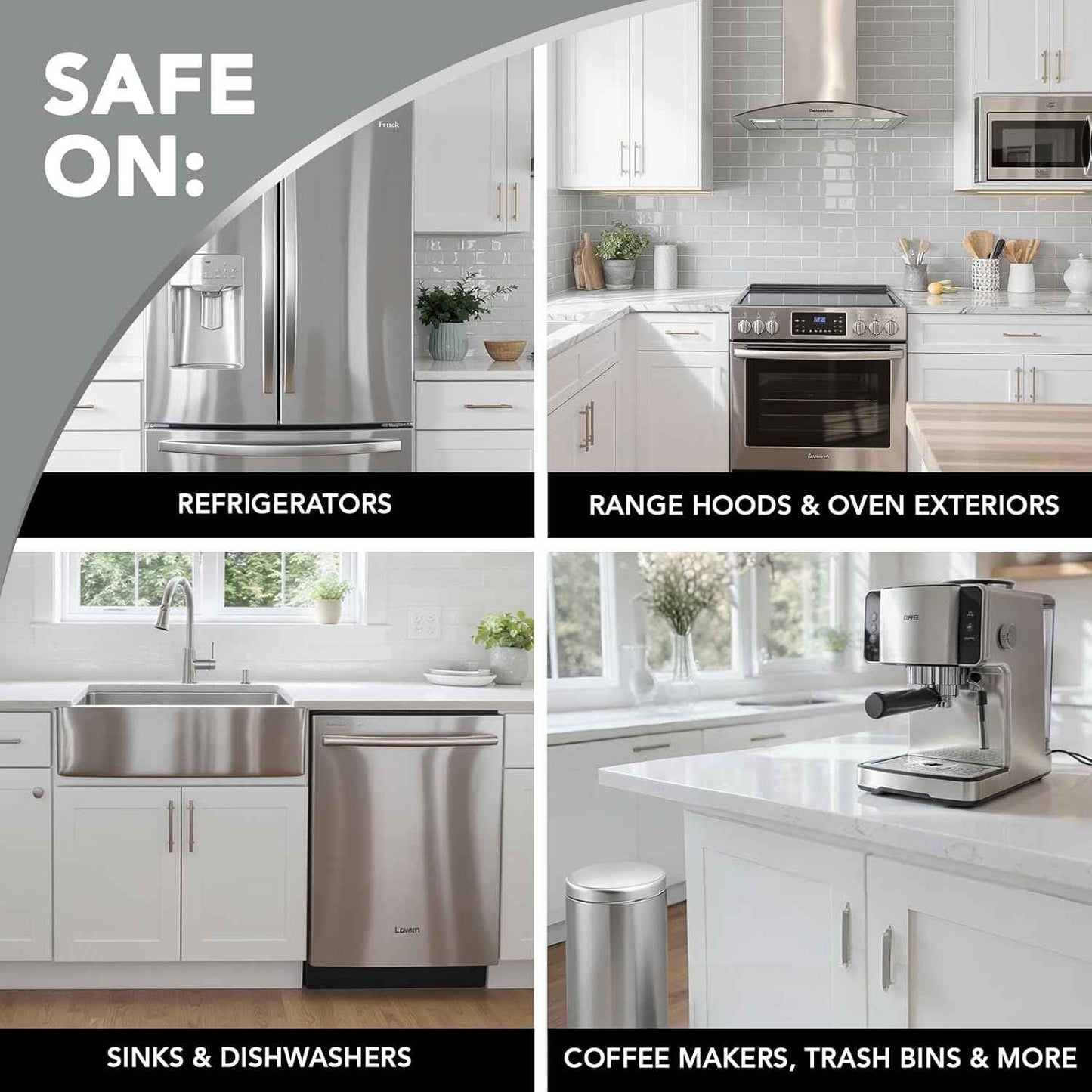 Weiman Stainless Steel Cleaner, 30 Count Cleaning Wipes, Removes Dirt, Grime, and Grease, No Streaks or Residue, Stainless Steel Polish for a Sparkling Clean and Shiny Surface, Cleaning Supplies