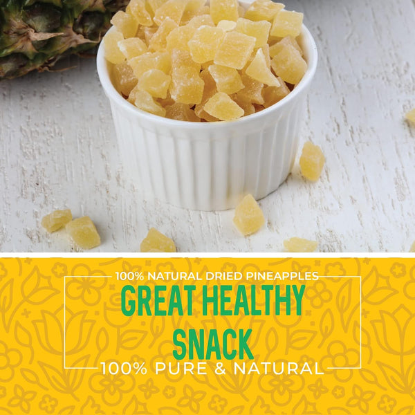 Dried Pineapple Chunks, 1 Pound, All Natural, Non-GMO, Lightly Sweetened