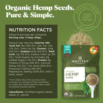 Navitas Organics Hemp Seeds – For Smoothies, Salads, Dips, Baked Goods & More – Essential Fatty Acids, Protein & Minerals – USDA Organic, Non GMO, Gluten Free, Kosher, Vegan (8oz. Bag 8 Servings)