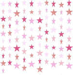 Patelai Glitter Star Garland Banner Christmas Decor 130 Feet Star Hanging Bunting Banner Twinkle Backdrop for Homecoming Classroom Wedding Birthday Halloween Party Supplies(Gold)