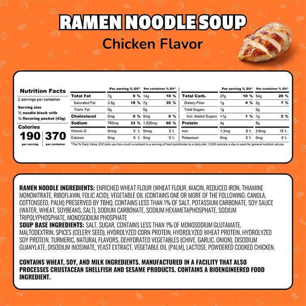Maruchan Chicken Instant Ramen Noodles 3 Oz 24 Count Ready to Eat Meals