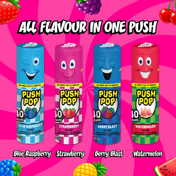 Push Pop Candy Lollipops Variety Pack 24 Count Assorted Fruity Flavors