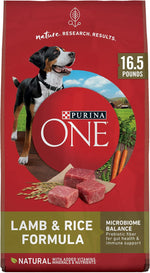 Purina ONE Lamb and Rice Dry Dog Food 16.5 lb Bag with Added Vitamins and Minerals