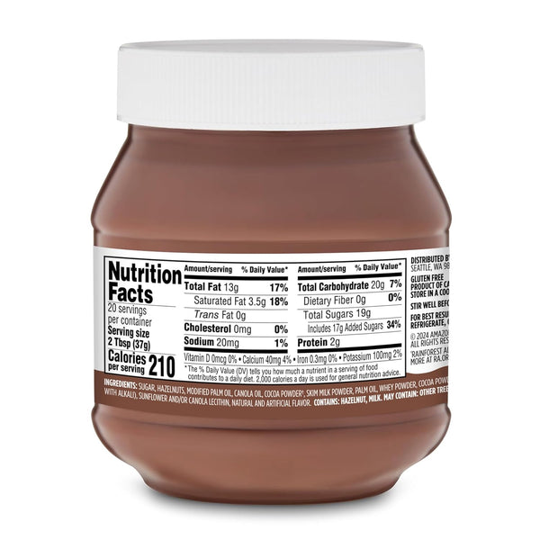 Amazon Grocery, Hazelnut Spread With Cocoa, 26.5 Oz