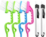 6pc hand-held groove gap cleaning tools crevice brush kit with adjustable collapsible dustpan for easy cleaning