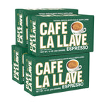 Cafe La Llave Dark Roast Espresso Coffee, 10 oz Bricks, Pack of 4, Cuban Style, Bold & Rich