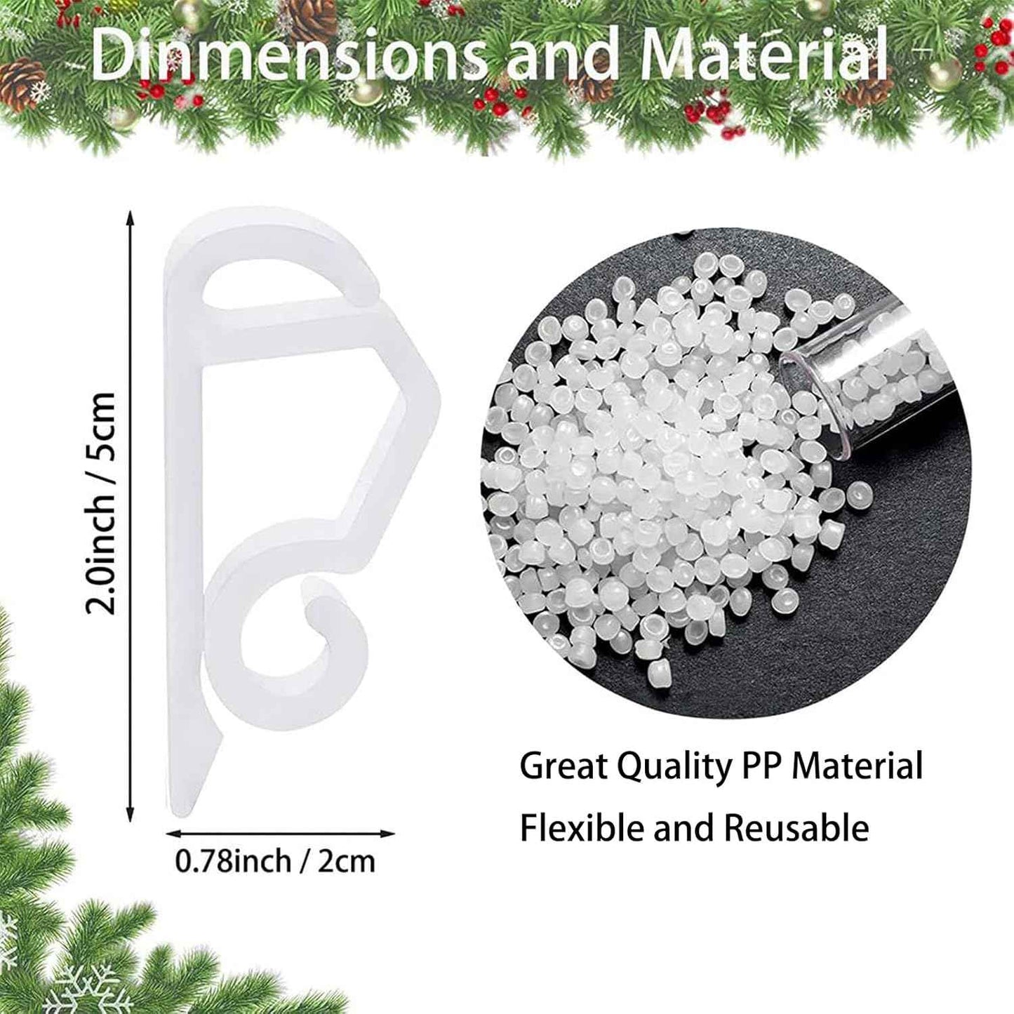 120PCS Weatherproof Outdoor Light Clips - Mini Plastic Gutter Hanging Hooks for Christmas & Holiday Decoration (White)