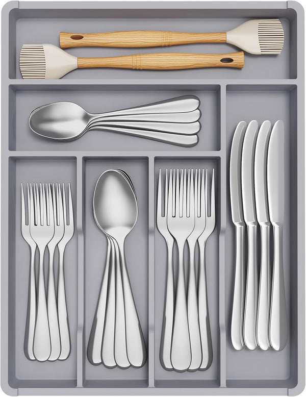 Lifewit Silverware Drawer Organizer Tray for Kitchen Utensil Storage