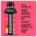 BODYARMOR Sports Drink, Strawberry Banana, Electrolyte Drink Hydration, 12 Fl Oz Bottles (8 Pack), Flavored Coconut Water with B Vitamins & Antioxidants