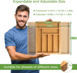 Bamboo Expandable Silverware Drawer Organizer for Kitchen Utensils and Storage