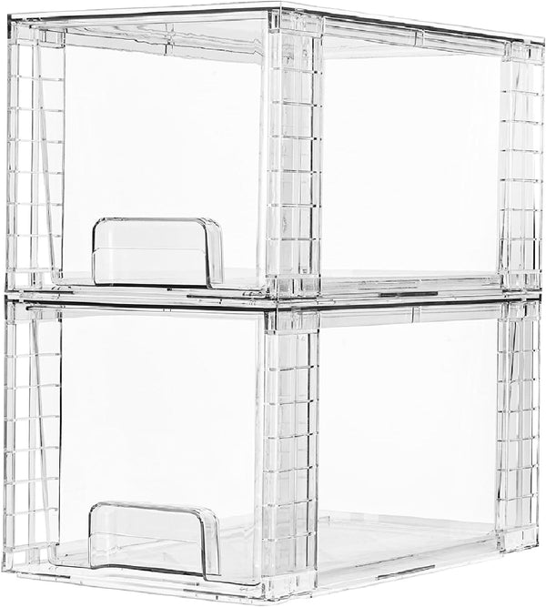 Vtopmart 4 Pack Large Stackable Storage Drawers for Kitchen and Bathroom