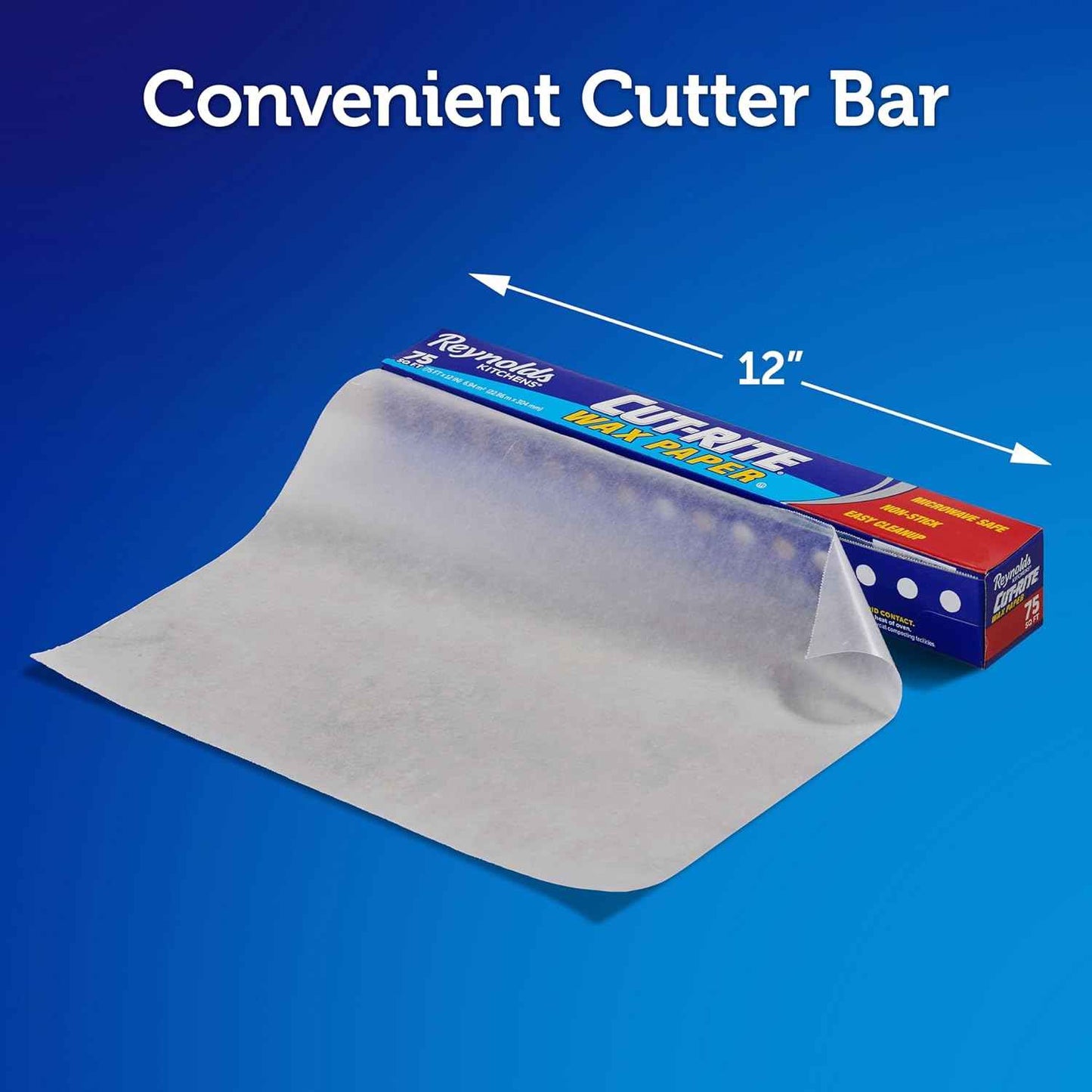 Reynolds Cut-Rite Wax Paper, 75 Square Foot Roll, Non-Stick, Microwave Safe, Versatile Kitchen Tool