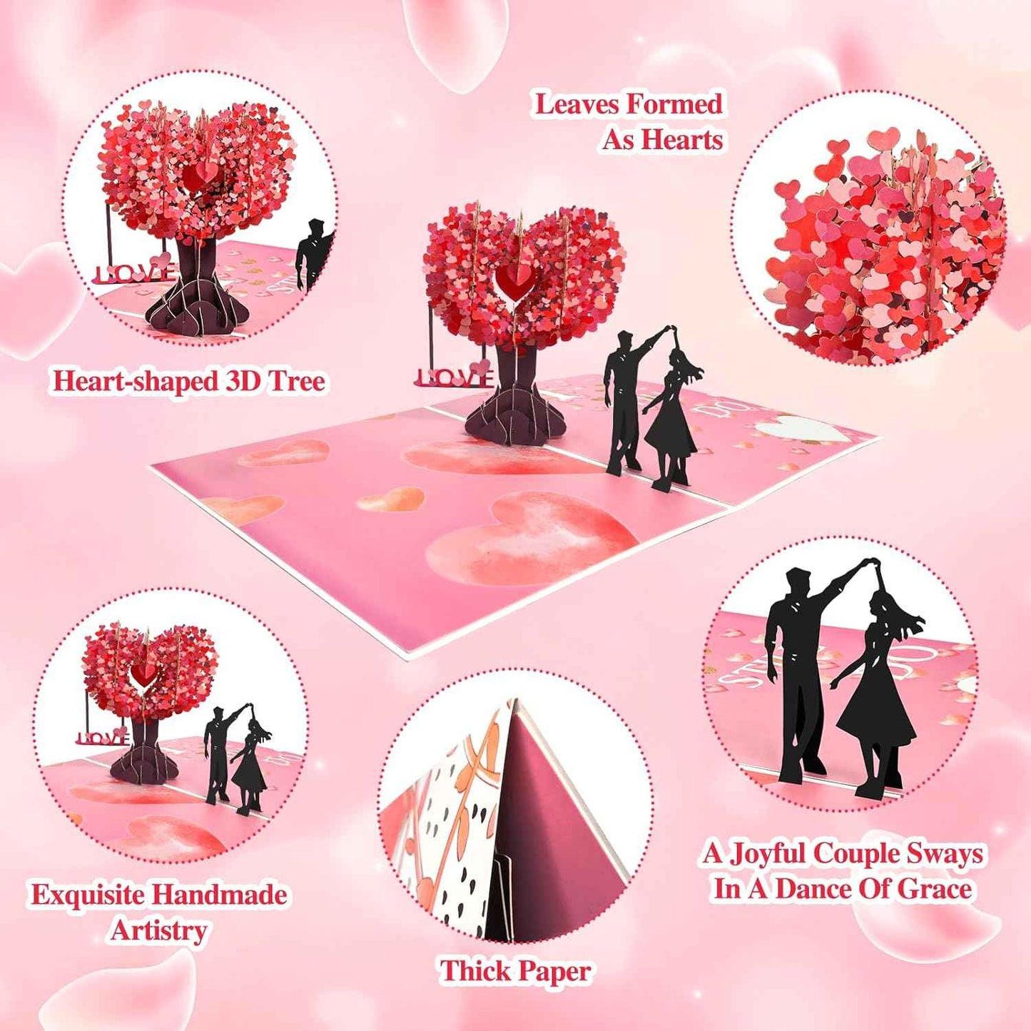 3D Pop Up Anniversary Card, I Still Do Love Tree Hearts Couple Wedding Card for Her, Wife, Husband, Him, Girlfriend, Romantic Love Letter Gift for Wedding, Anniversary, Valentines, Birthday
