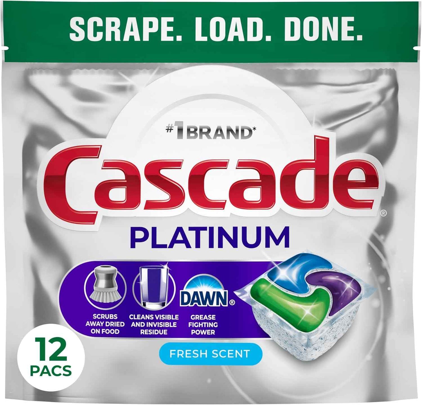 Cascade Platinum Dishwasher Pods, Dishwasher Detergent, Dish Detergent Soap, Fresh, 71 count