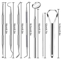 7pcs Dental Tools, Dental Pick Teeth Cleaning Tools Hygiene Kit, Professional Stainless Steel Tooth Scraper Plaque Tartar Cleaner - with Case, Personal Using, Pets - Teeth Cleaning Kit