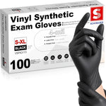 Schneider Vinyl Synthetic Exam Gloves, 4 Mil, Latex Free Disposable Gloves for Medical, Cooking, Cleaning, and Food Prep