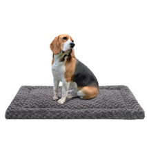 washable dog bed mat ultra soft dog crate pad for large jumbo medium small dogs, 35 x 22 inch, gray