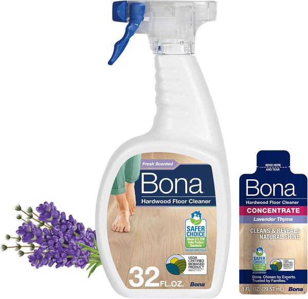 Bona Hardwood Floor Cleaner Refill - 128 fl oz - Unscented - Refill for Bona Spray Mops and Spray Bottles - Residue-Free Floor Cleaning Solution for Wood Floors