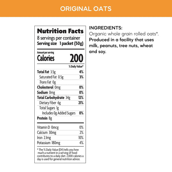 Nature's Path Organic Original Instant Oatmeal, 14 oz (Pack of 6), Non-GMO