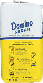 domino sugar granulated, 64 oz, premium pure cane sugar, free-flowing, all-purpose, high-quality