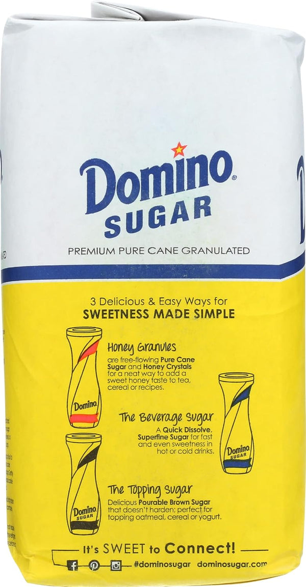 domino sugar granulated, 64 oz, premium pure cane sugar, free-flowing, all-purpose, high-quality