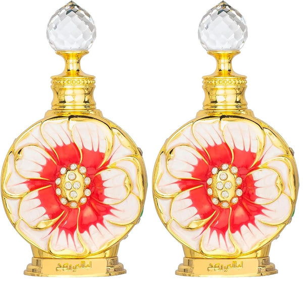 swiss arabian layali rouge 0.5 oz luxury perfume oil fragrance with mango rose and coconut notes