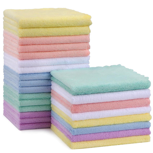 homexcel microfiber coral fleece baby washcloths 24 pack 7x9 inch