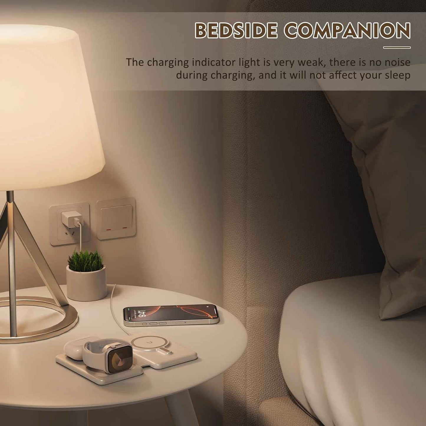 Magnetic Wireless Charger for iPhone: 3 in 1 Travel Charging Station for Apple Devices for iPhone 17 Air 16 15 14 13 12 Pro Max Plus - Foldable Charging Pad for Apple Watch Series & Airpods 4 3 2 Pro