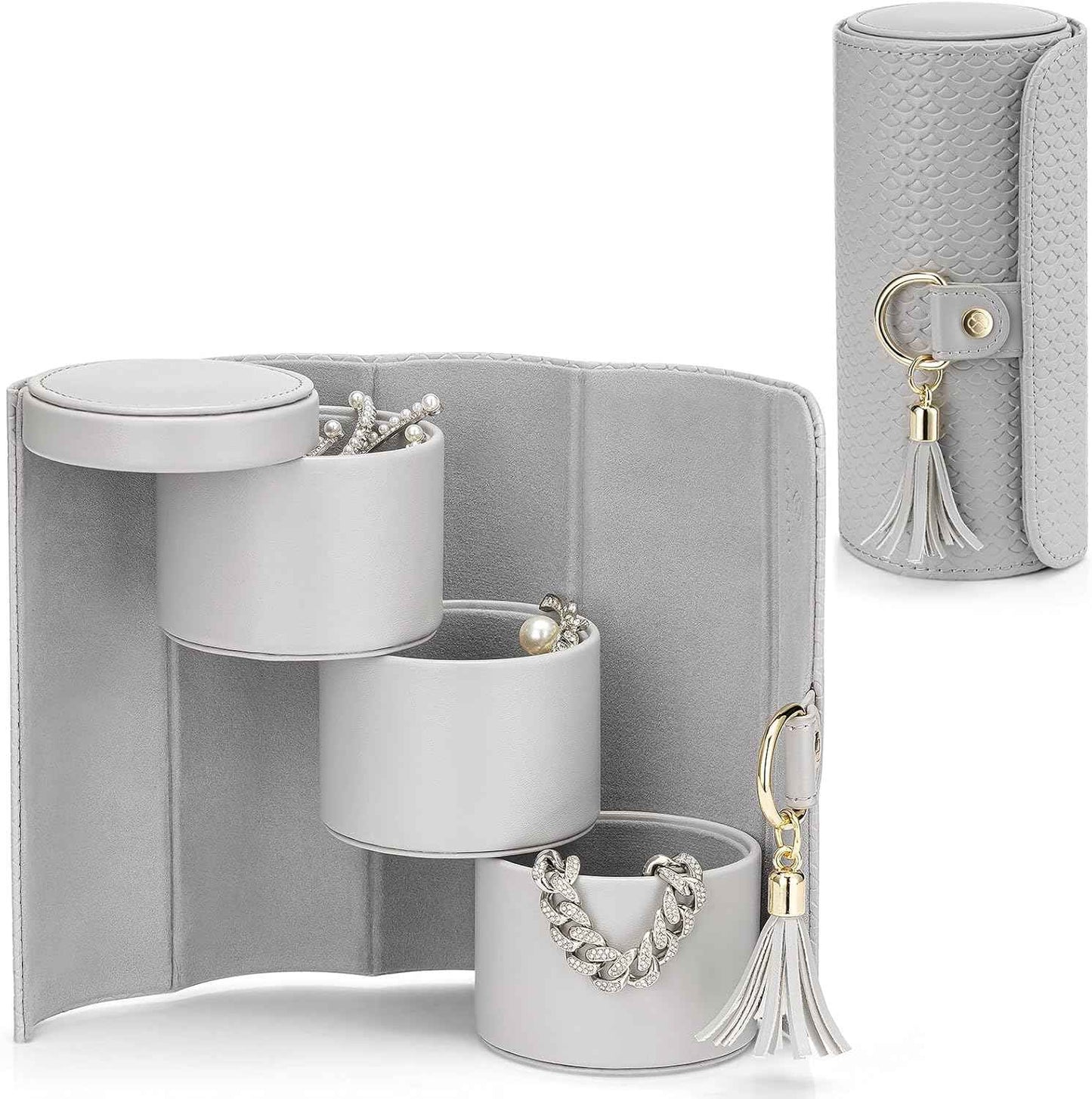 Vlando Wedding Gifts for Women, Travel Jewelry Box, Bridal Shower Gifts, Bridesmaid Gifts for Wedding Day Bride Gifts, Bridesmaid Proposal Gifts, Travel Jewelry Organizer - Green