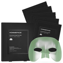 HommeFace men's 5ct hydrogel facial mask set with hyaluronic acid and peptides for hydrating and anti-aging skincare