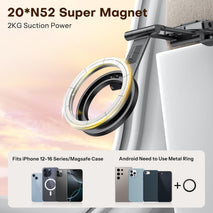OMOTON TP02 360°Rotating for MagSafe Tripod, Aluminum Magnetic Phone Tripod for iPhone 17/16/15 Pro Max Air Women Men, Foldable Cell Phone Stand Fits Vlog, Gym, Travel Accessories Gift for Fathers Day