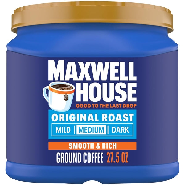 Maxwell House 27.5oz Ground Coffee, Medium Original Roast, 27.5 oz Canister