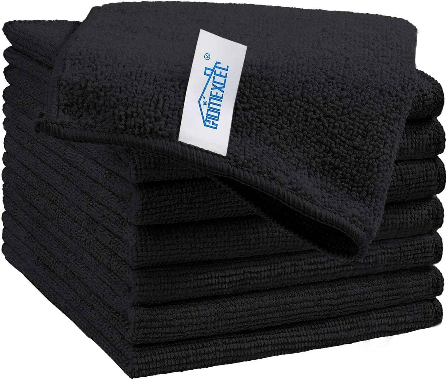 HOMEXCEL Microfiber Cleaning Cloth, Kitchen Towels 12 Pack, Lint Free, Scratch-Free, Highly Absorbent, Reusable Dish Towels for Kitchen and Household