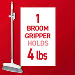 command 2-pack damage-free broom and mop hangers, wall mount household cleaning organizer storage