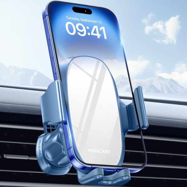 Miracase Upgraded Wider Clamp Phone Holders for Your Car, Metal Hook Air Vent Car Mount [Thick Cases Friendly] Automobile Hands Free Compatible with iPhone 17/16/15/14/13 Series All Smartphone
