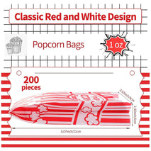 VOISEN Paper Popcorn Bags, 200 Pack, 1oz Individual Servings for Popcorn Machines