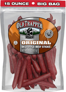 Old Trapper Original Deli-Style Beef Sticks, 15-Ounce Package, Perfect for On-the-Go Snacking