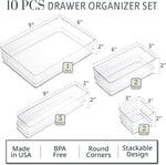 STORi SimpleSort 10-Piece Stackable Clear Drawer Organizer Set